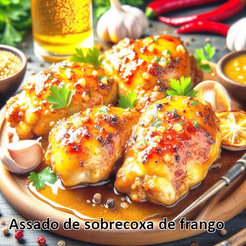 Assado rápido de sobrecoxa de frango