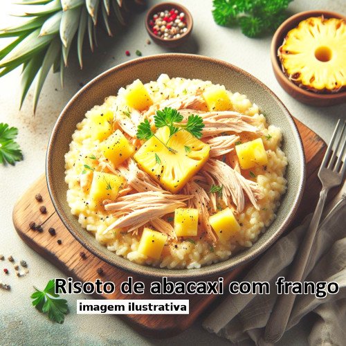 Risoto de abacaxi com frango