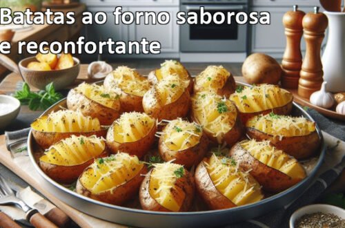 Batatas ao forno saborosa e reconfortante